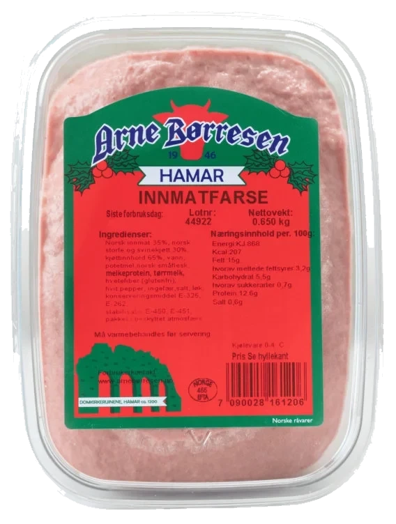 Innmatfarse 650g Arne Børresen As