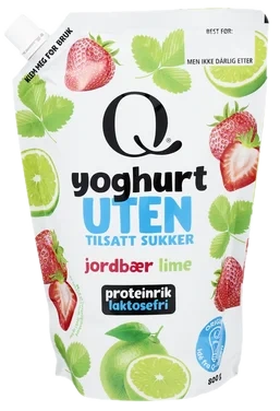 Q Yoghurt uten 800g Jordbær & Lime