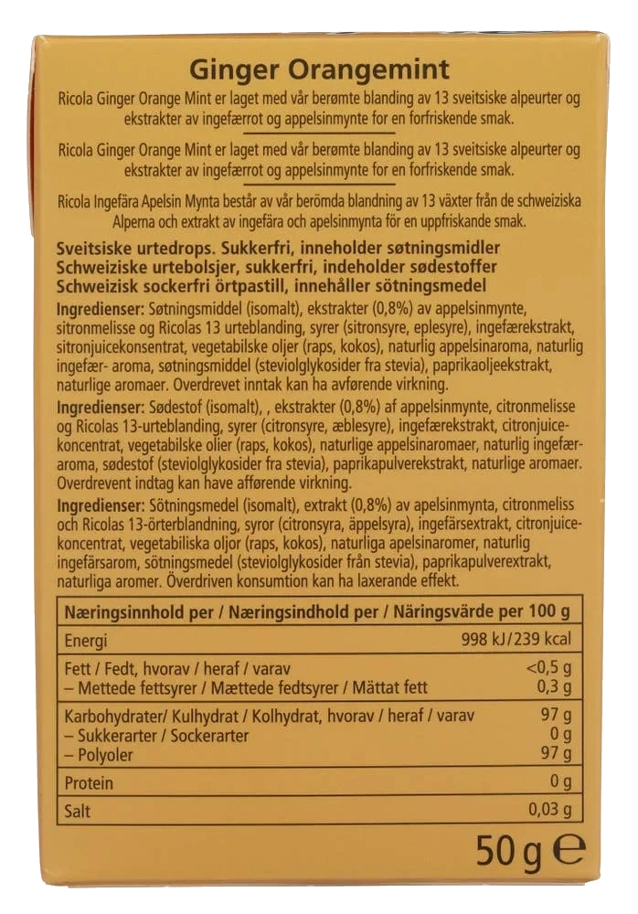 Ricola Ingefær sukkerfri