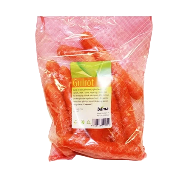 Gulrot Pose 1kg Hel Kasse 15kg