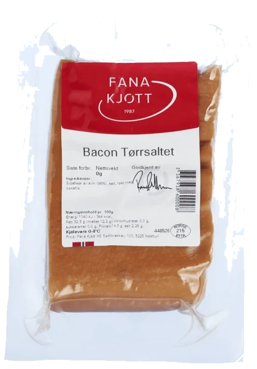 Bacon Tørrsaltet 350g Fana Kjøtt