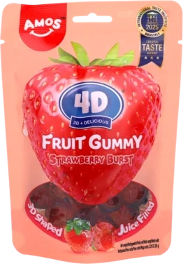 Amos 4d Fruit Gummy Strawberry 65g