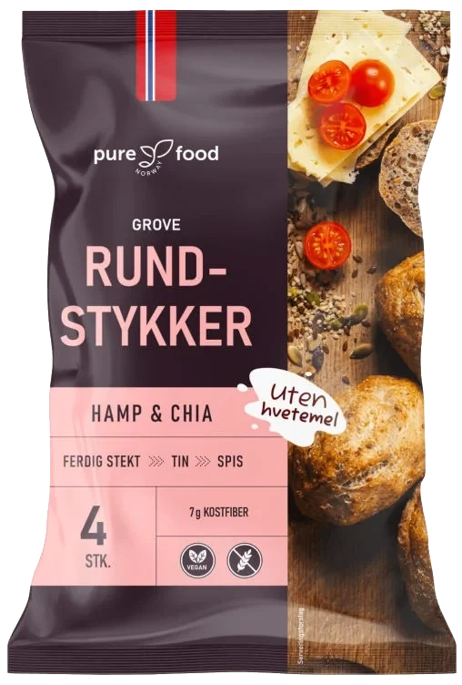 Grove Rundstykker Hamp & Chia Glutenfri 4 stk 240g