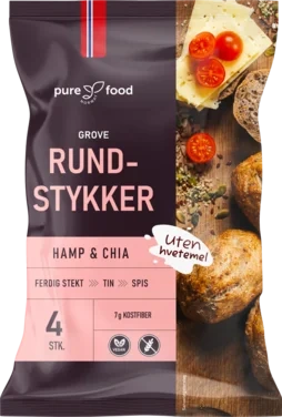 Grove Rundstykker Hamp & Chia Glutenfri 4 stk 240g