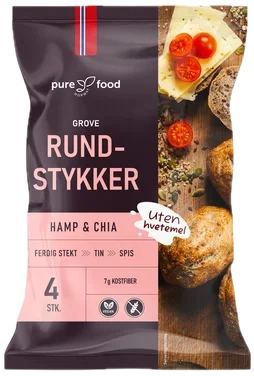 Grove Rundstykker Hamp & Chia Glutenfri 4 stk 240g