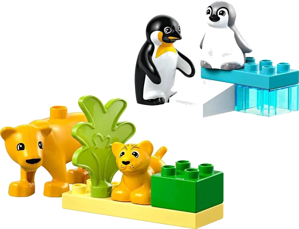 LEGO® DUPLO® Town Villdyrfamilier: Pingviner og løver
