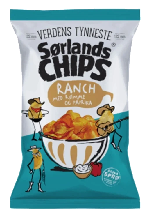 Sørlandschips Ranch 240g Verdens Tynneste