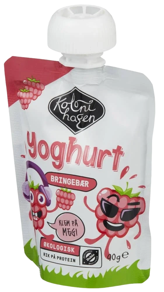 Klemmeyoghurt bringebær