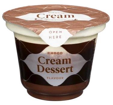 Cream Dessert Choco Flavour Pudding med Sjokoladesmak Toppet med 15% Krem