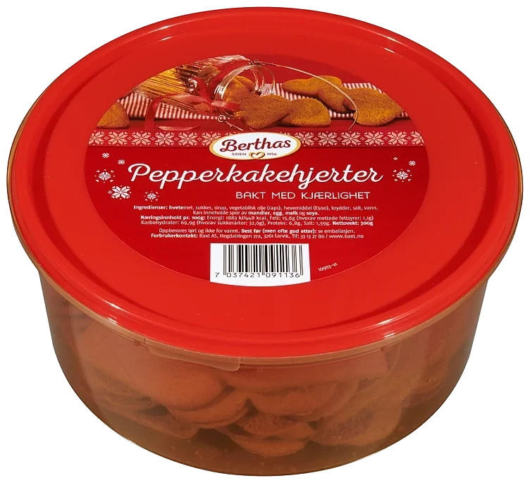 Pepperkakehjerter 300g Berthas