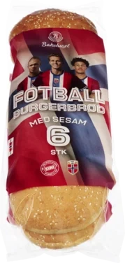 Fotball Burgerbrød med Sesam