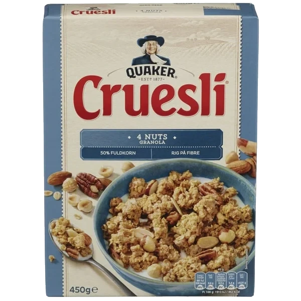 Cruesli 4 Nuts 450g Quaker