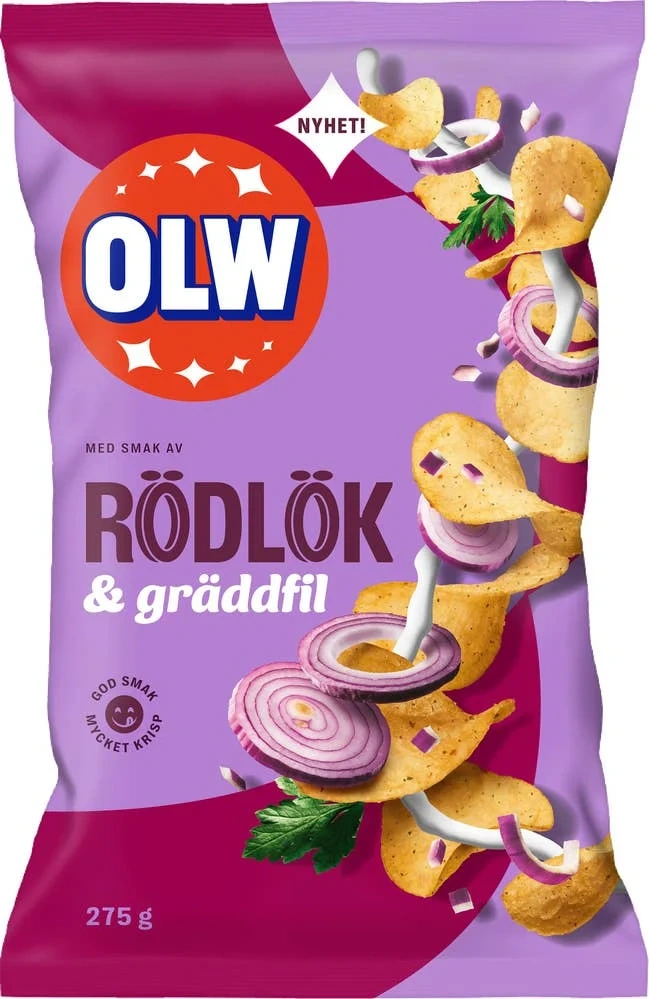 Chips Rödlök & Gräddfil