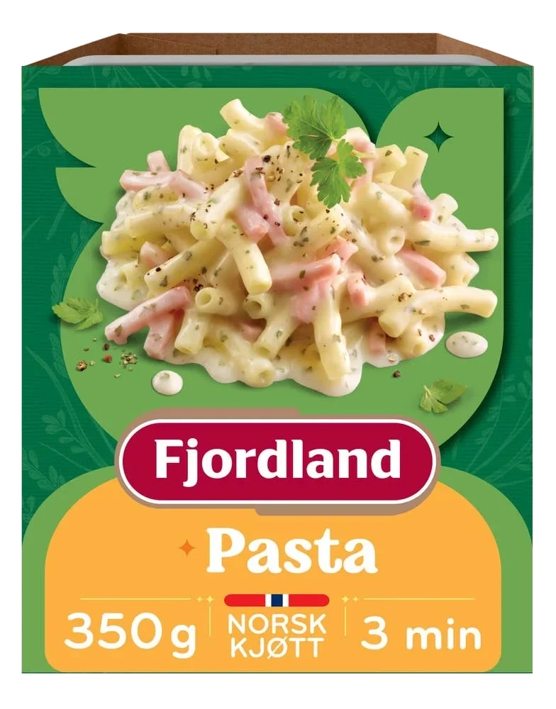 Pasta med ost- og skinkesaus