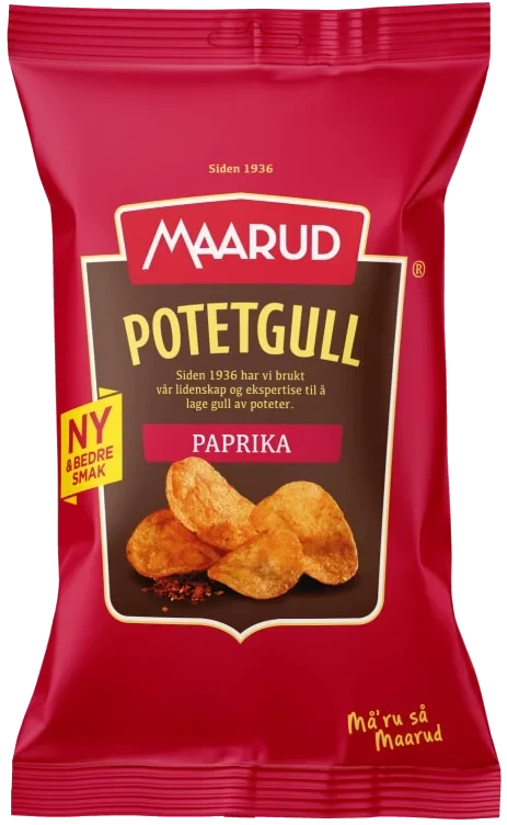 Potetgull Paprika 40g Maarud Kartong 20stk