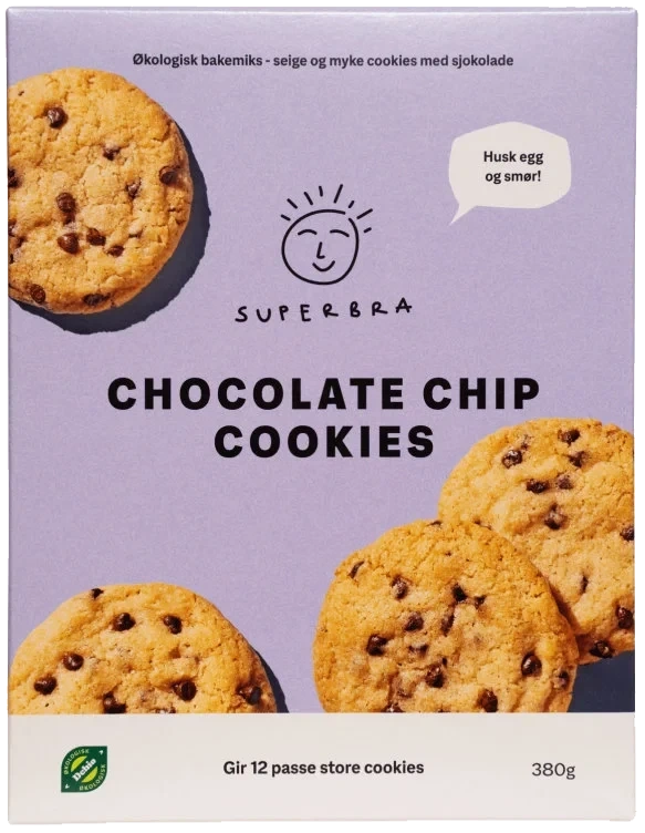 Cookies Chocolate Chips Øko 380g Superbra