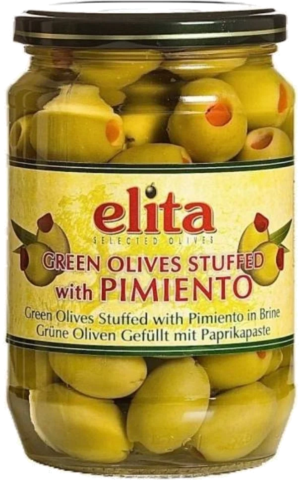 Elita Grønn Oliven m/Paprika 700g