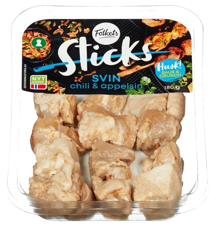 Pork Sticks Chili/Appelsin 180g Folkets