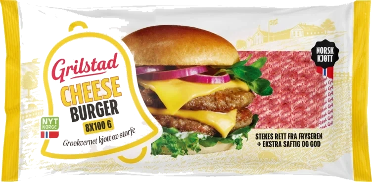 Cheeseburger 8x100g Grilstad