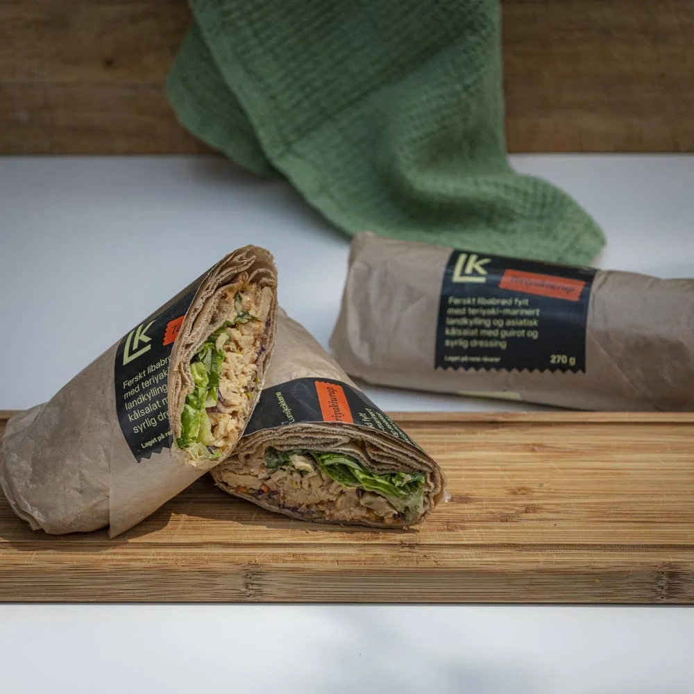 Wrap med terriyaki marinert kylling