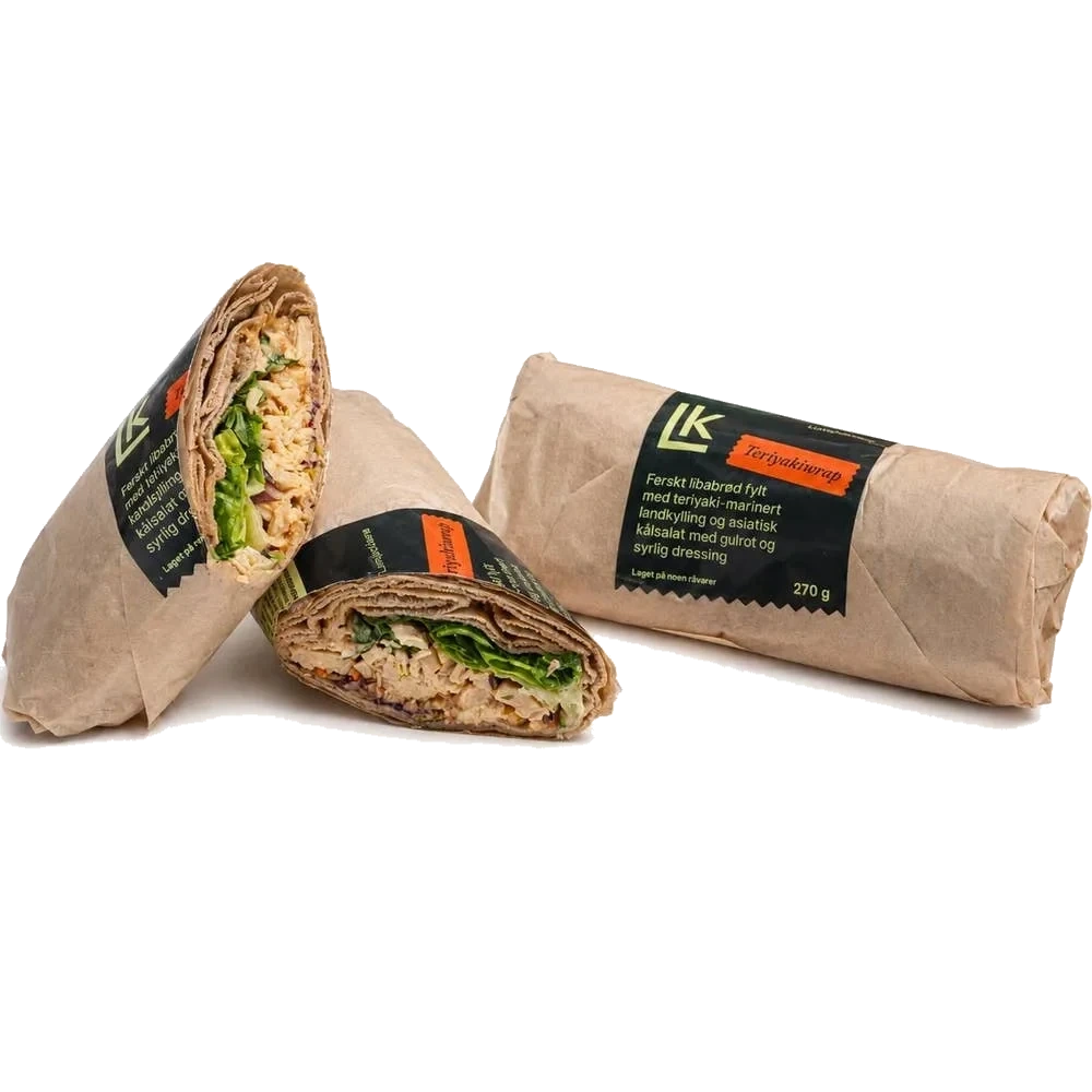 Wrap med terriyaki marinert kylling