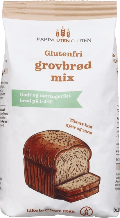 Glutenfri Grovbrød Mix 500g Pappa uten Gluten