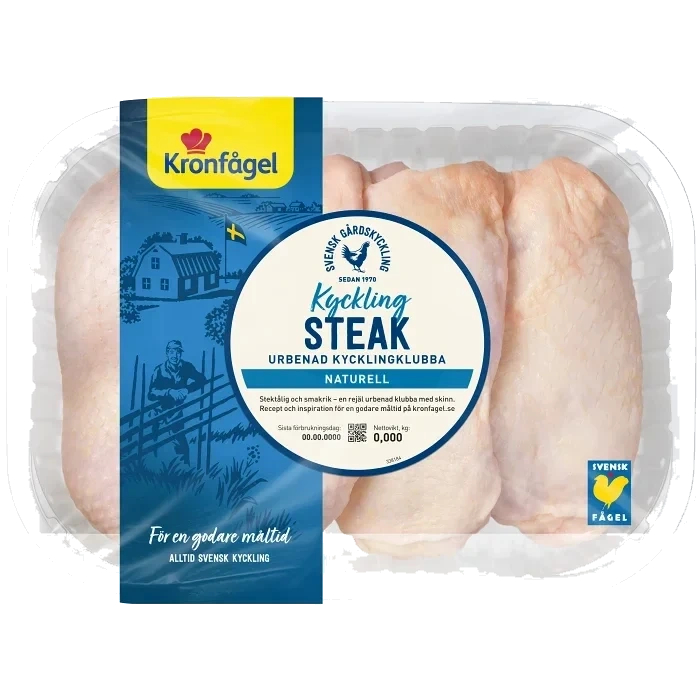 Kycklingsteak Färsk Urbenad Kycklingklubba ca 900g Kronfågel