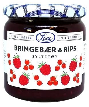 Bringebær og Ripssyltetøy 420g Lisa