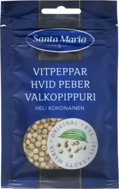 Hvit Pepper Hel 24g Santa Maria