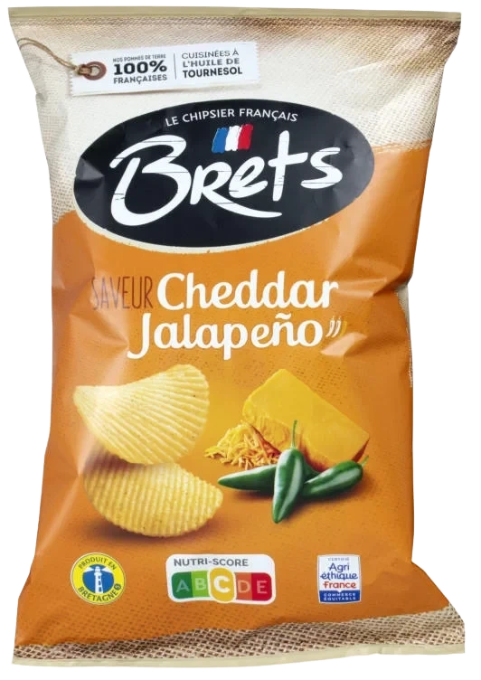 Brets Potetchips m/Cheddar&Jalapeño 125g