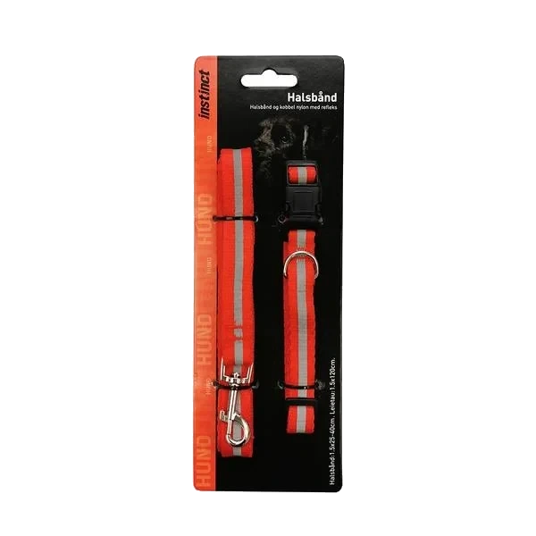 Halsbånd & kobbel nylon m/ reflex