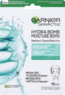 Garnier Skin Active Hydrabomb Sheet Mask - Hyaluronic Acid & Aloe Vera 28g
