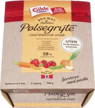 Pølsegryte med Salsiccia 700g Enh