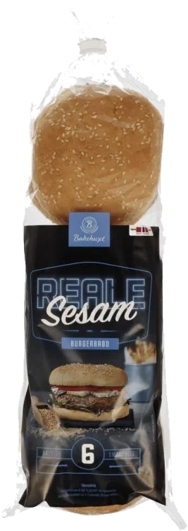 Burgerbrød Store m/Sesam 6stk 540g Reale