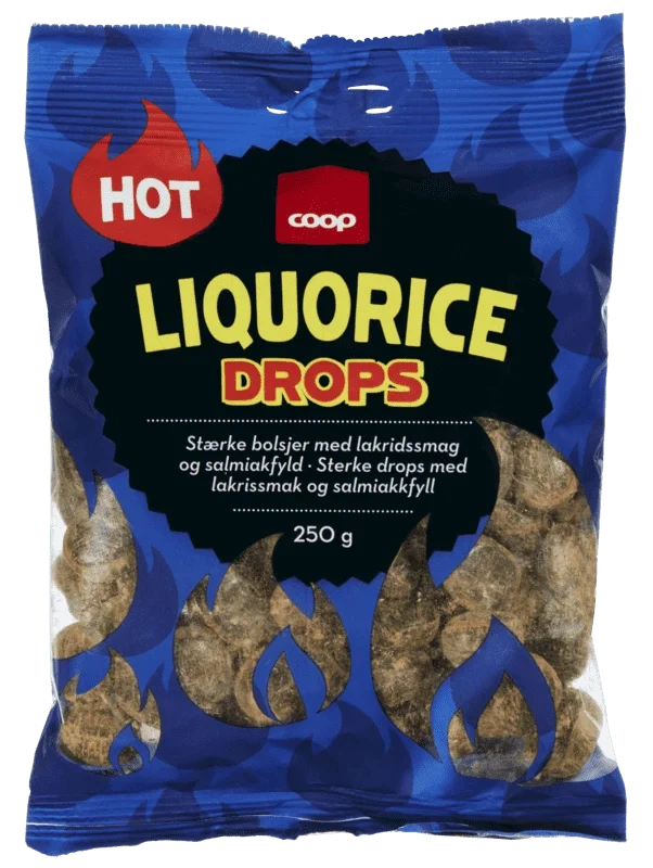 Coop Hot Liquorice Drops 250g
