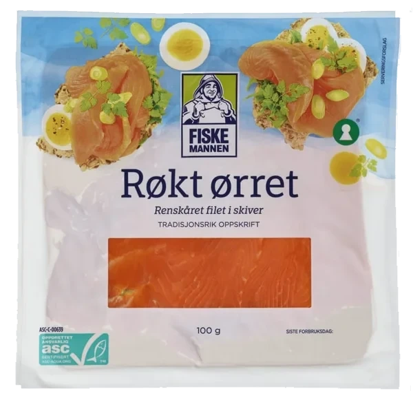 Ørret Røkt skivet 100g Fiskemannen