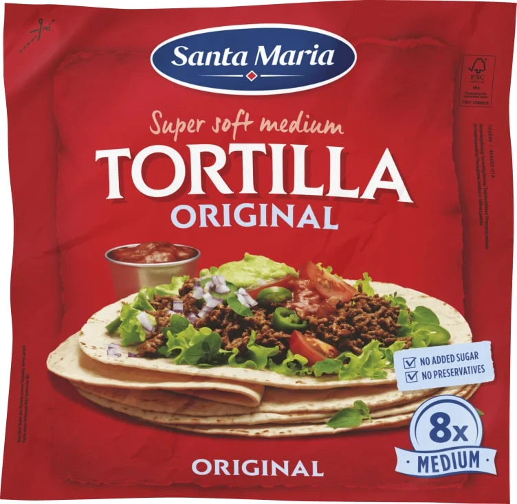 Tex Mex Tortilla Original Medium (8-pack) 320g Santa Maria