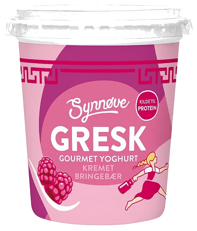 Yoghurt Gresk Gourmet Kremet Bringebær 350g