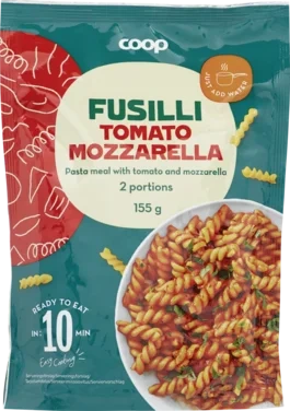 Fusilli tomato mozzarella