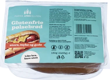 Pølsebrød Glutenfrie 130g (2x65g) Pappa uten Gluten