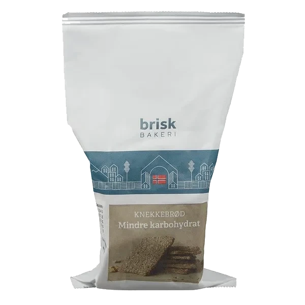 Knekkebrød Glutenfri Mindre Karbohydrat 150 g Brisk Bakeri – Det Glutenfrie Bakeri