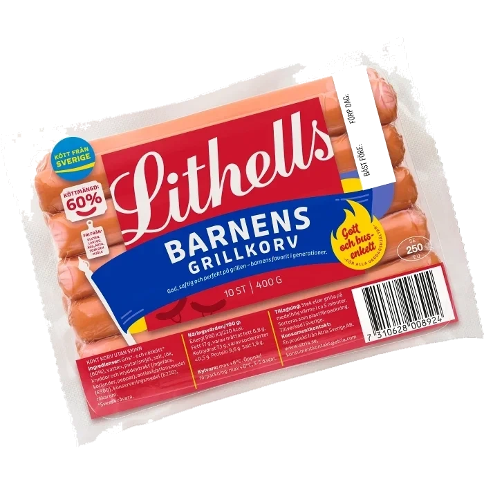 Grillkorv Barnens 400g Lithells