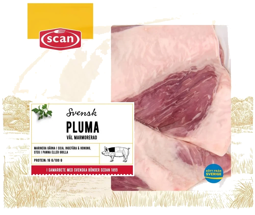 Pluma Välmarmorerad