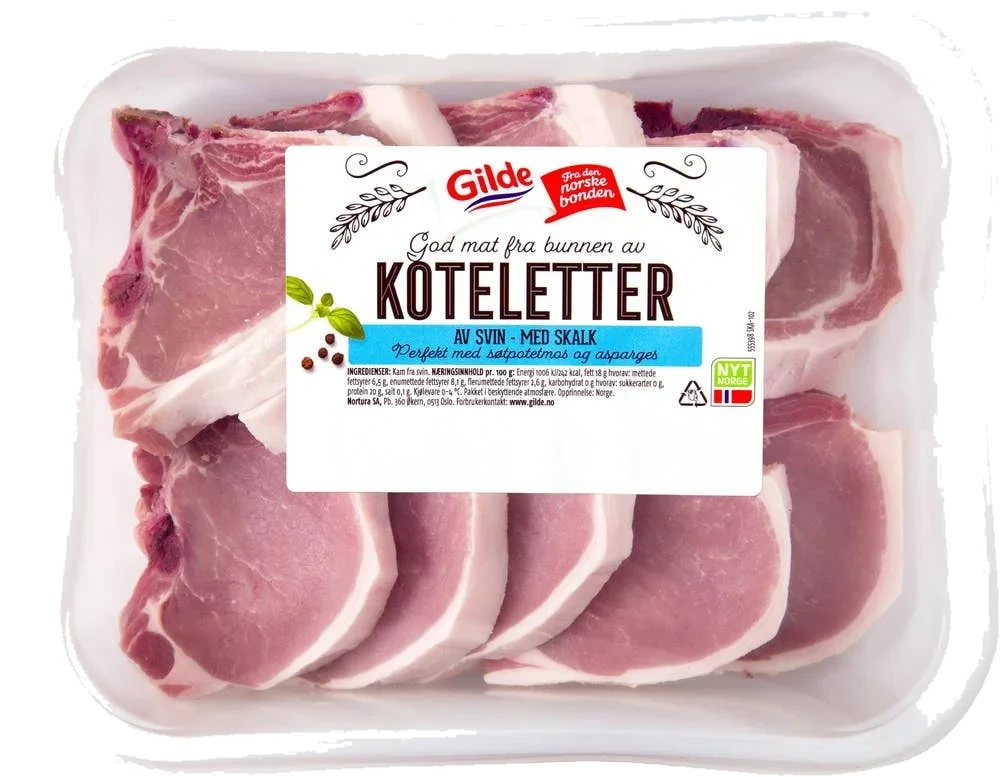 Svinekoteletter med skalk
