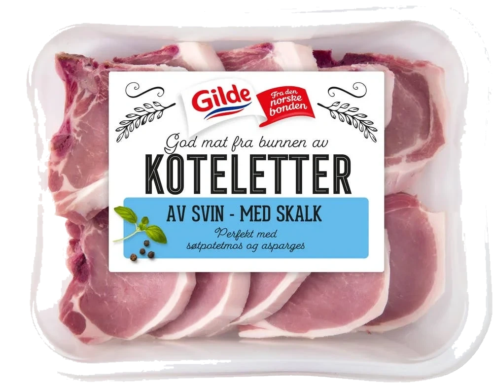 Svinekoteletter med skalk