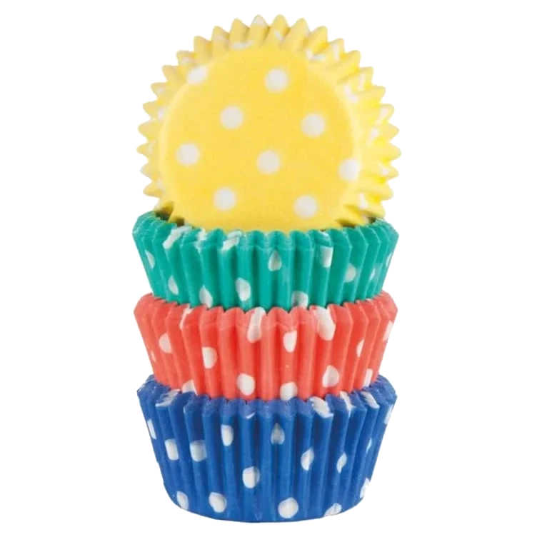 Muffinsformer Mini Regnbue Polka 100stk Cacas