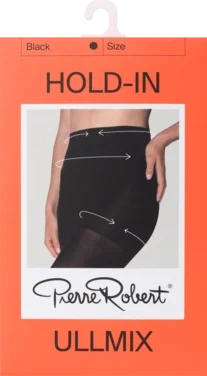 Wool Tights Hold-In Black 44-48 Pierre Robert