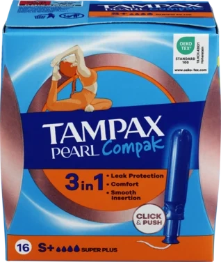 Tampong Compak Pearl Super Plus 18stk Tampax