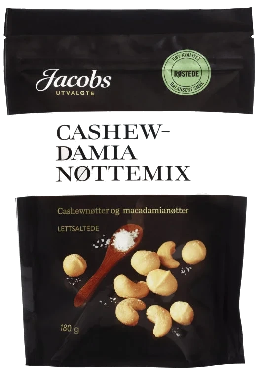 Cashewdamia Nøttemix 180g Jacobs Utvalgte