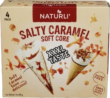 Krone-Is Salt Karamell 4-Pk Naturli'